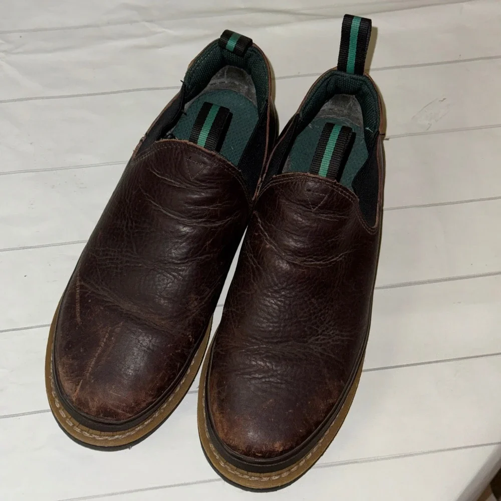 Georgia Giant Romeo Work Boots Oil Resistant Brown Leather Slip On Shoes Men 10M